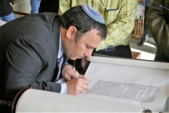 Sofer creating our new Torah